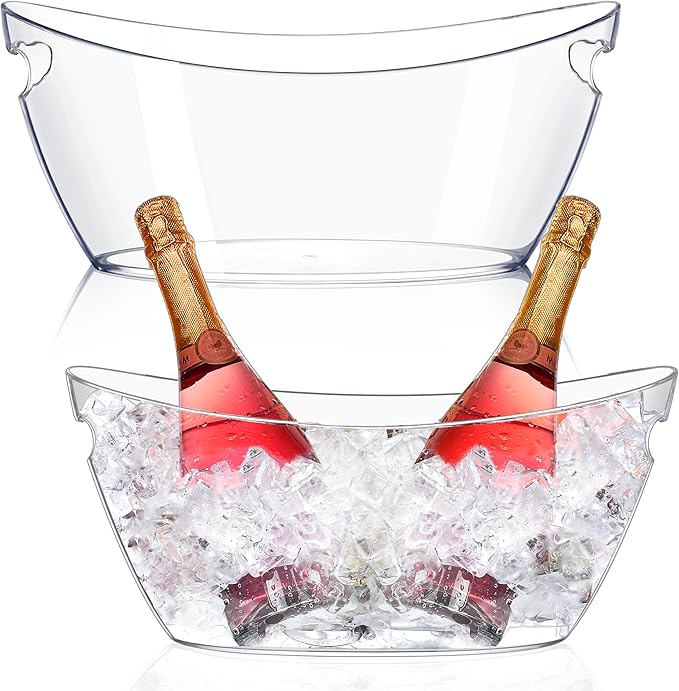 Barafat Ice Buckets for Parties (5.5L) 2pcs Ice Buckets, Clear Acrylic Champagne Bucket, Drinks Beverage Tub for Cocktail ...