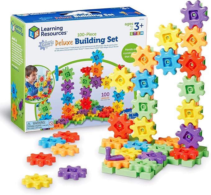 Learning Resources Gears! Gears! Gears! 100-Piece Deluxe Building Set -STEM Activities, Fine Motor Skills, Toddler Explore...