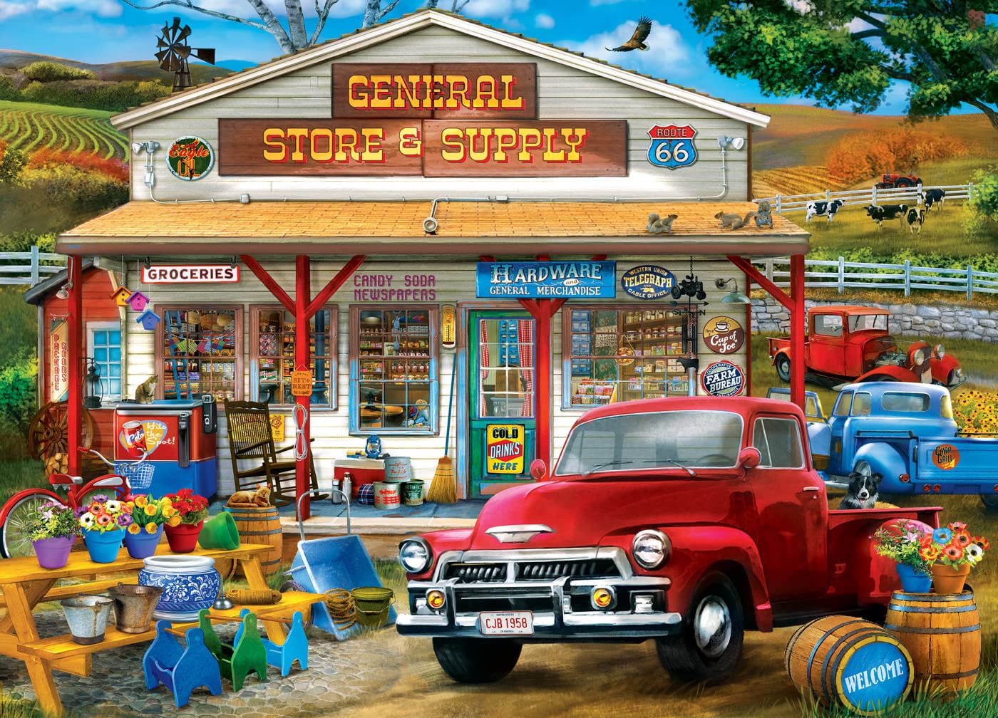 Masterpieces 1000 Piece Jigsaw Puzzle For Adults, Family, Or Youth - Countryside Store & Supply - 19.25X26.75