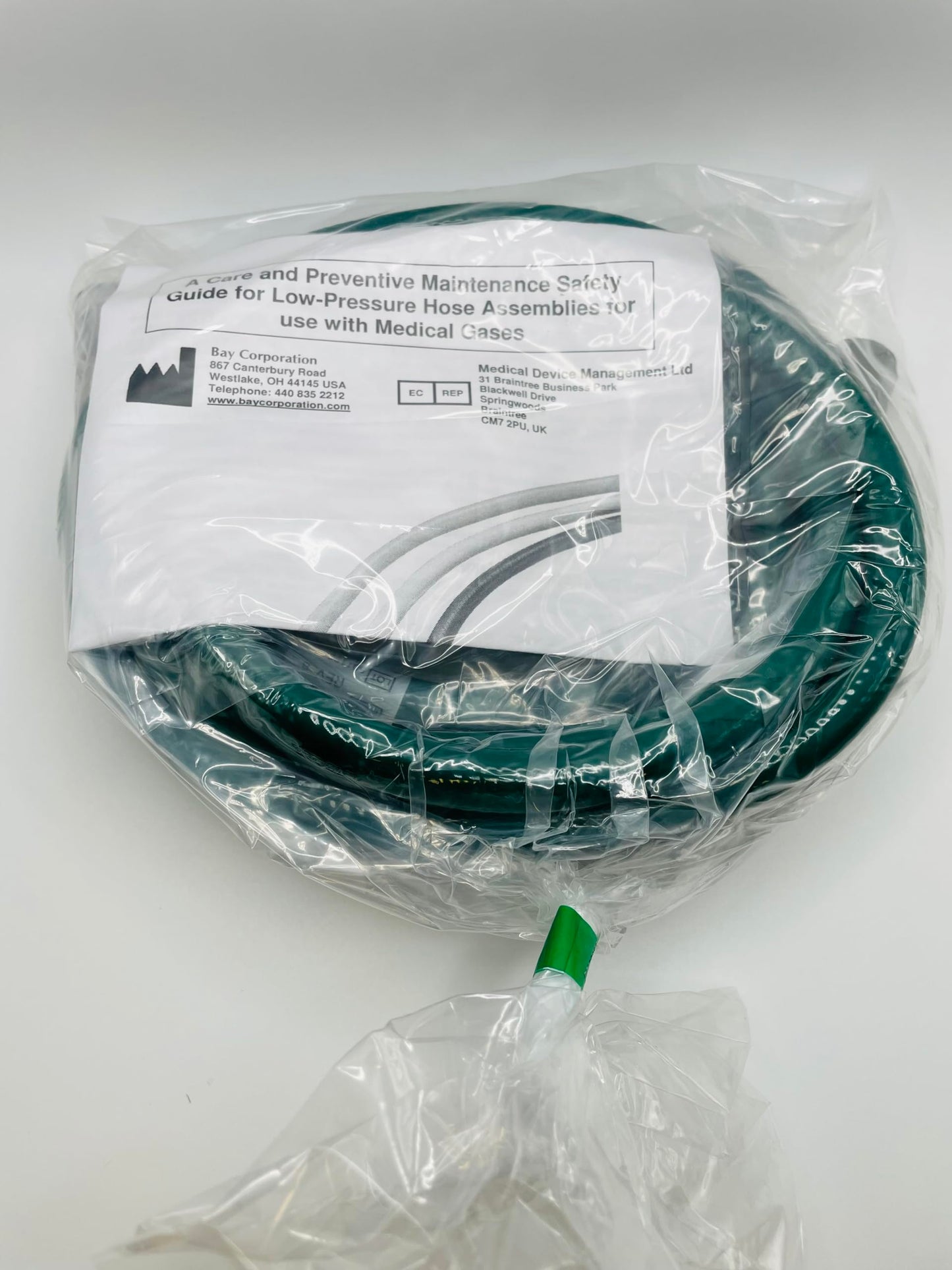 O2-Oxygen Hose-25531-001, Color-Green, 3 Meters or 118", DISS Female X Diss Female X Diss. Clean for medical use.