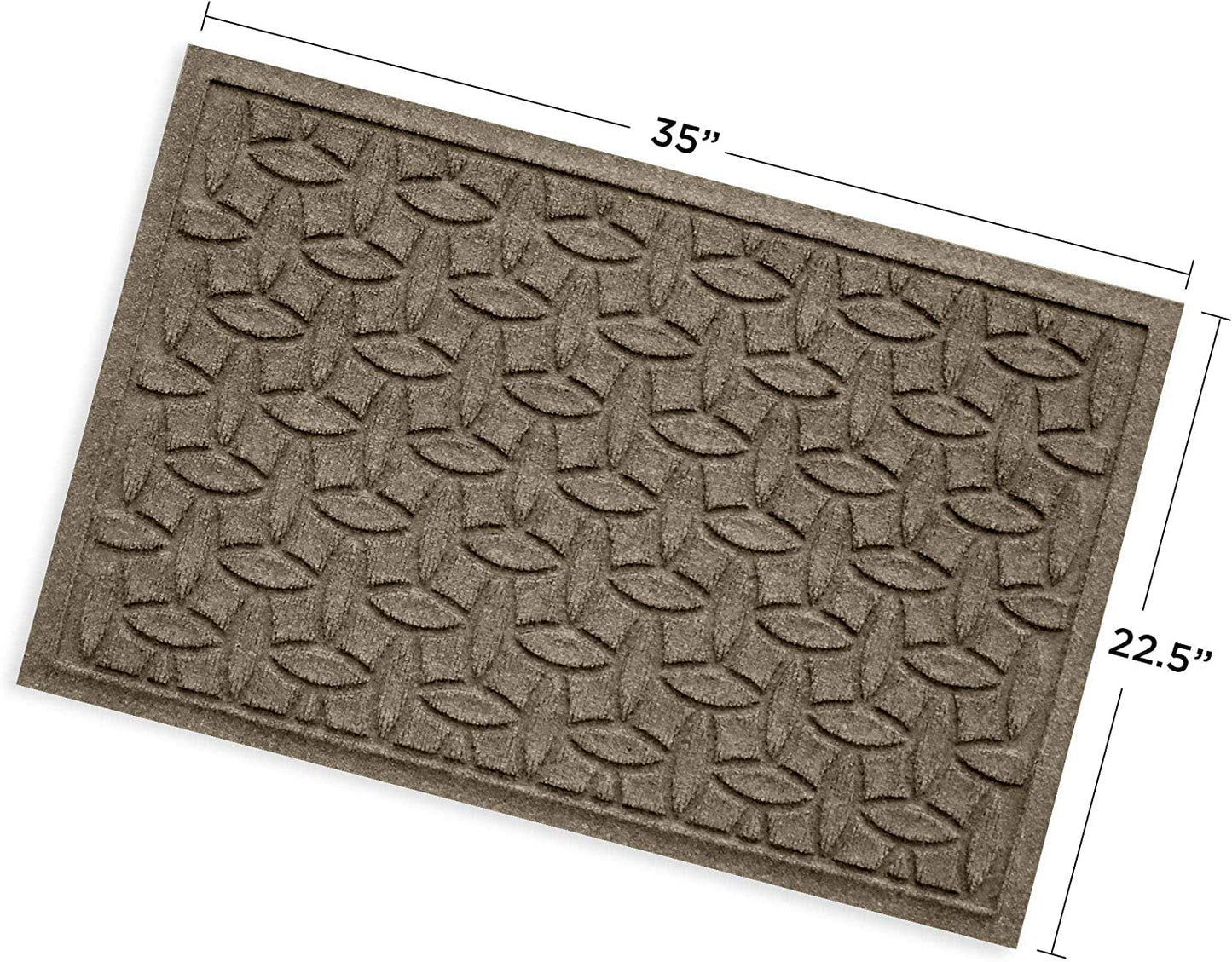Bungalow Flooring Waterhog Door Mat, 2' x 3' Made in USA, Durable and Decorative Floor Covering, Skid Resistant, Indoor/Outdoor, Water-Trapping, Ellipse Collection, Khaki/Camel