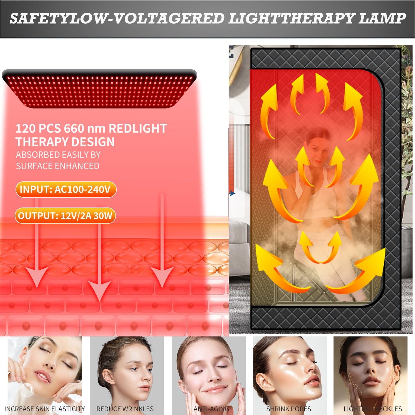 TaTalife Upgraded Hot Air Sauna, Portable Dry Wind Saunas with 660nm Red Light Lamp, Time & 165℉ Temperature Remote Control, Upgraded Comfortable Chair