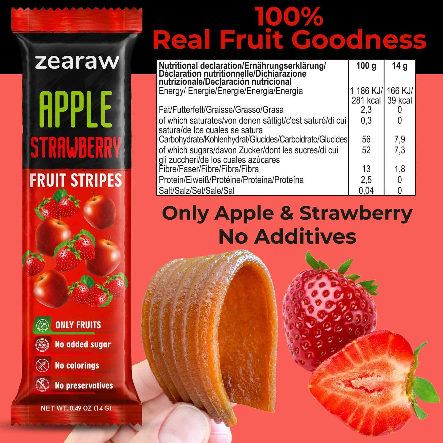 ZEARAW Healthy Fruit Snacks for Adults and Kids – 30 Organic Fruit Leather with Dried Pineapple, Blueberry, Strawberry-Raspberry – Vegan Low-Carb Variety Pack Strips for Kids – Sugar Free Bars