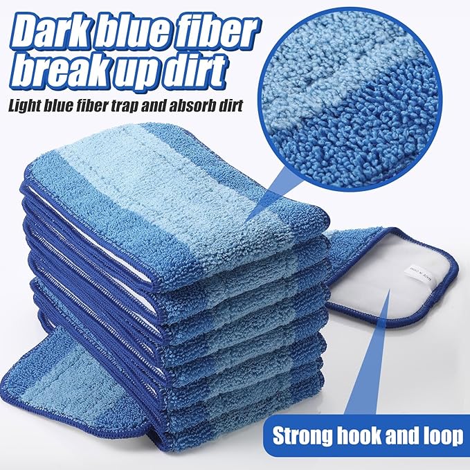 30 Pieces Microfiber Cleaning Pads Compatible with Bona Mop Reusable 18 Inch Replacement Cleaning Pads Washable Refills Replacement Heads for Floor Cleaning