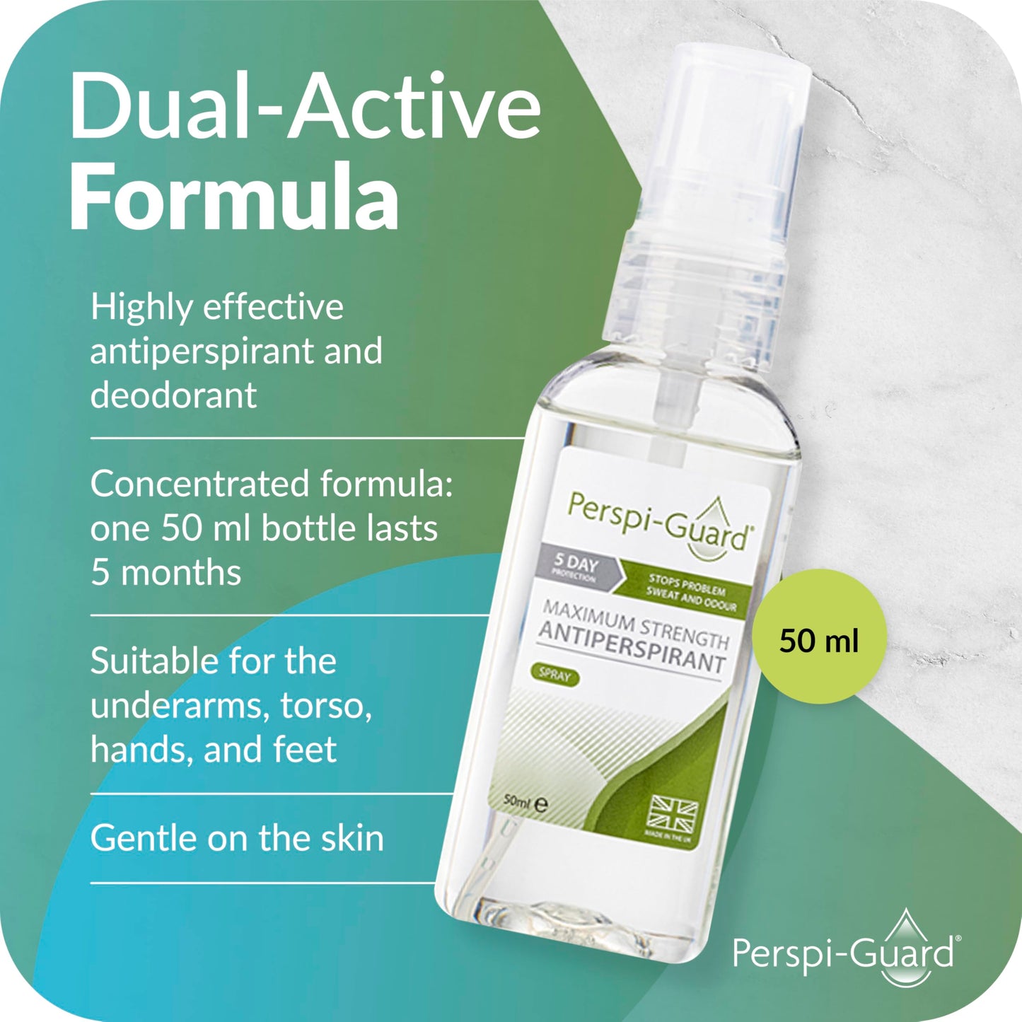 Perspiguard Maximum Strength Antiperspirant 50ml - 5 Day Protection
