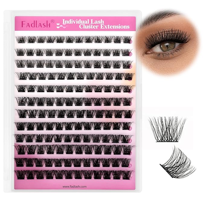 Individual Lashes 120pcs D Curl Lash Clusters Mixed Length Individual Lash Extensions Cluster Lashes DIY Lash Extension Supplies Eyelash Clusters (F1-0.07D, 10-16mm)