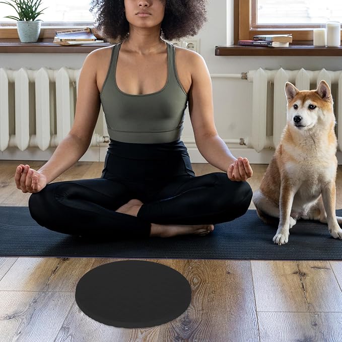 SHERCHPRY Yoga Knee Pads and Elbow Cushion, High-Elastic 15Mm Thick Non-Slip Yoga Kneeler Mat, Household Exercise Support Pads for Pilates and Fitness, Black Pair for Home Workout and Floor