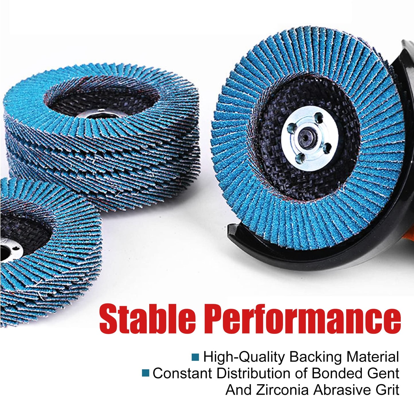 EZARC Flap Discs 40 Grit, 4 1/2 x 7/8-Inch Flap Sanding Disc, Type 29 Zirconia Grinding Wheel for Stainless Steel, Sheet Metal (10 Pack)