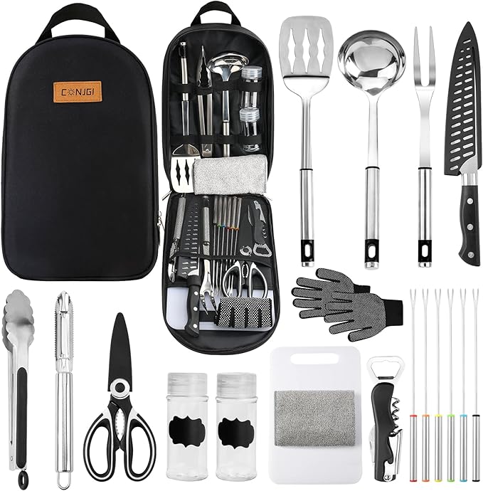 Camping Cookware Storage Bag - Camping Cooking Utensils Set Bag Camping Tool Portable Storage Bag Suitable for Knife, For...