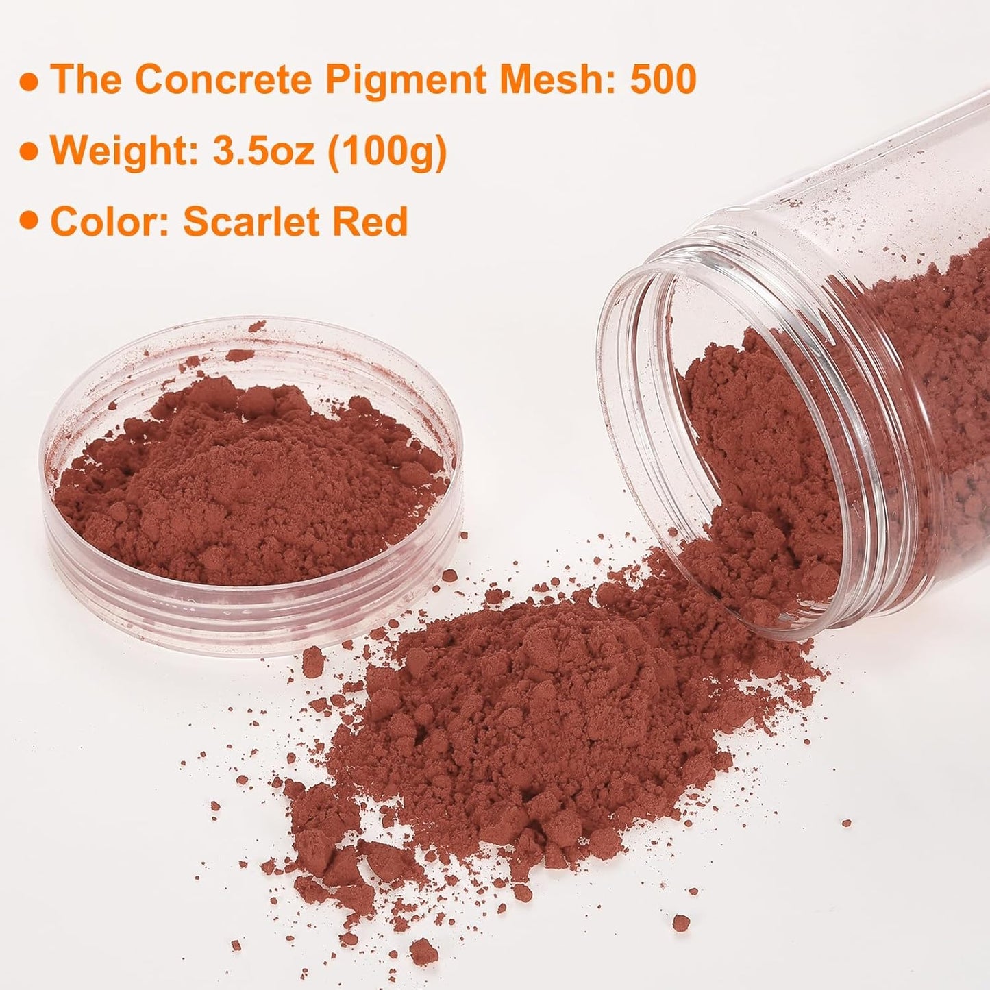 HARFINGTON Iron Oxide Powder Concrete Pigment 500 Mesh 3.5oz (100g) Iron Oxide Grout Pigment for Pastel Tile Paint Concrete Cement, Scarlet Red