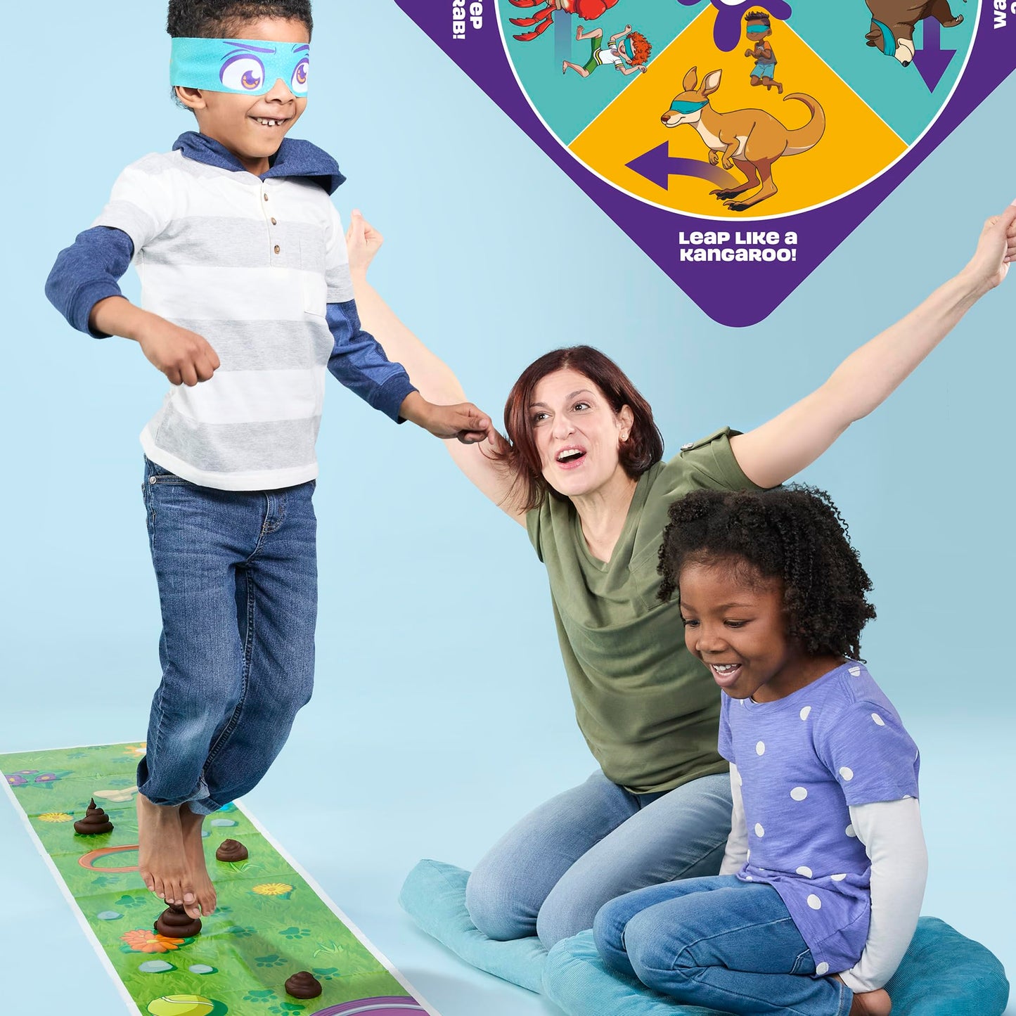Don't Step in It! Preschool Game I Blindfolded, Poop Party Game | Spinner with 8 Fun Animal Moves | Ages 4+| 1+ Players I Funny Kids Board Games