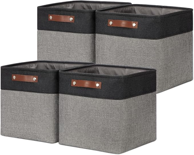 DULLEMELO 11x11 Cube Storage Bins for Cube organizer, Foldable Cube Storage Bins Baskets for Organizing Home Office Closet Shelves Toy Nursery,Fabric Cube Baskets Bin for Home organization