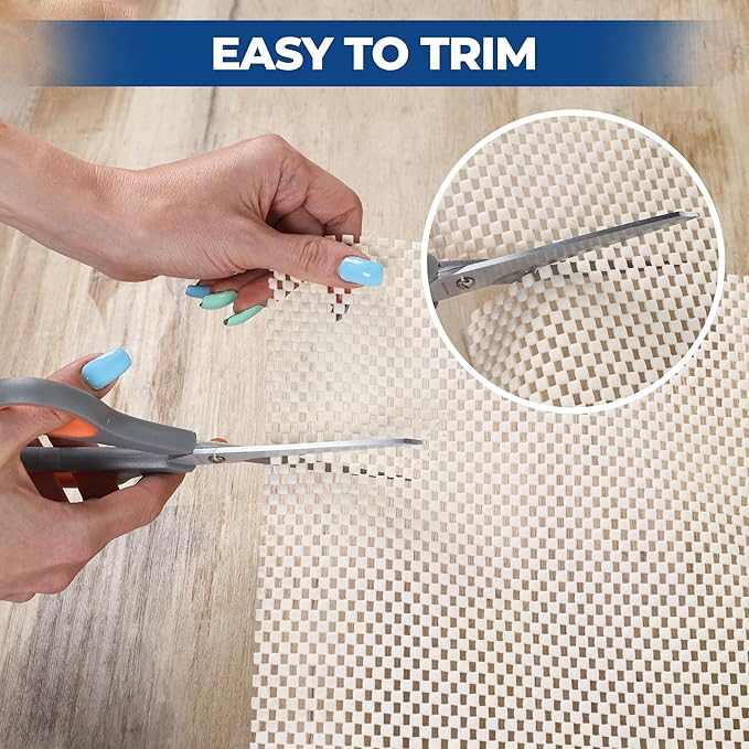 Superior Rio Reversible Rug Pad, Non-Slip, Non-Skid, Thick Mesh Design, Floor Protector, Padding, Furniture Gripper Mat, Slide Stopper, Foam Grip, Polymer Coated Polyester, 10' x 14', Cream
