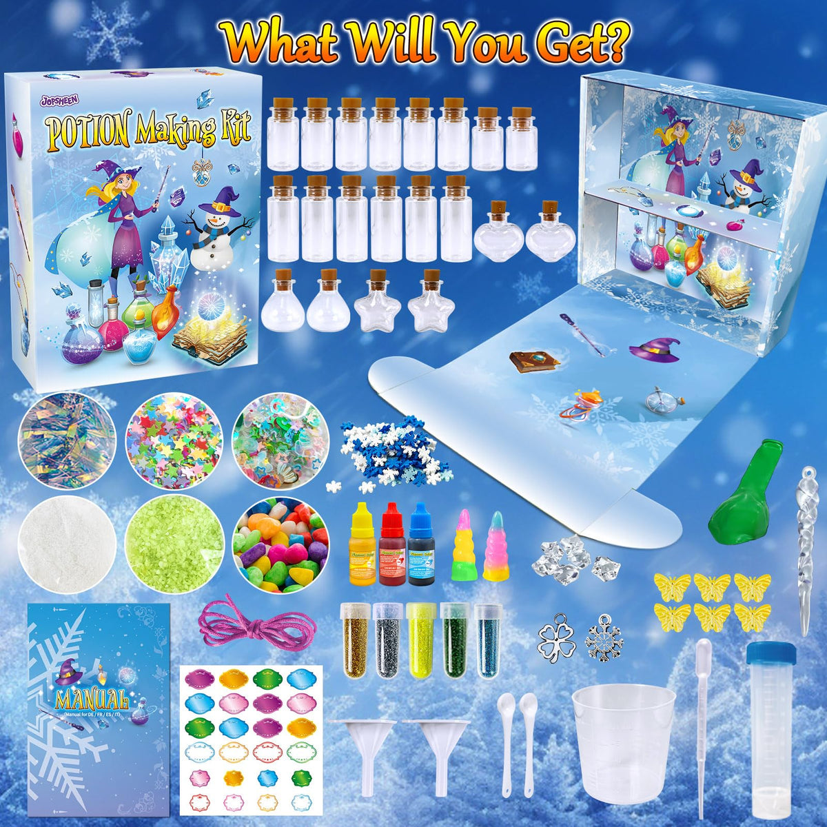 JOPSHEEN Potion Kit for Kids, 20 Bottles Potion Making DIY Craft Set, Christmas Birthday Toys Gifts for Boys Girls