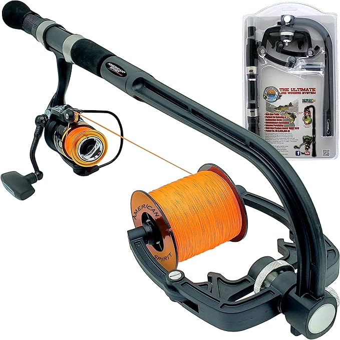 American Spirit Fishing Line Spooler, No Line Twist, Portable Line Winding System, Zero Twist Line Spooler for Reels or Ca...