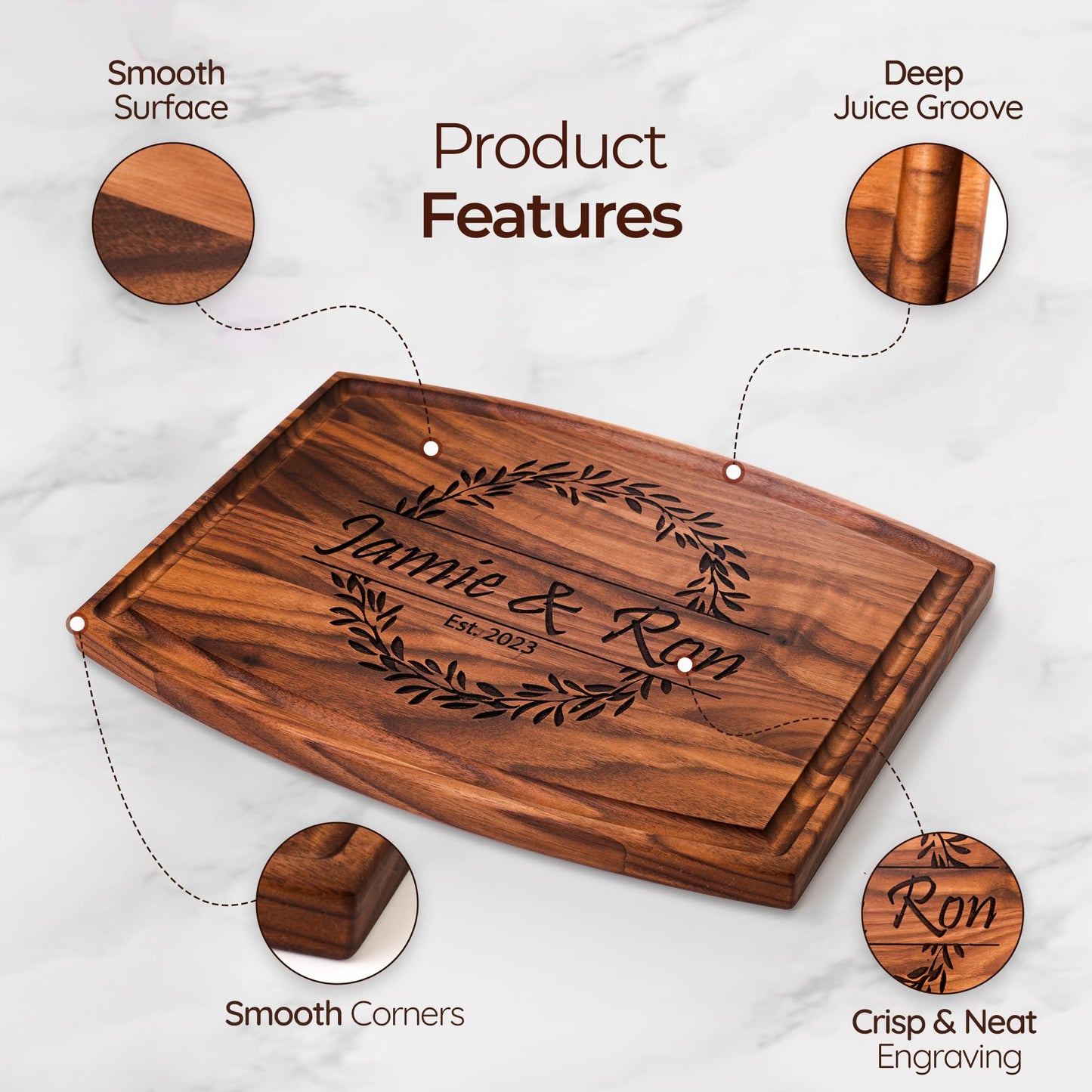 Personalized Charcuterie Board, Custom Cutting Board - Perfect Wedding gift, Anniversary, Bridal Shower, Birthday, Christmas, Engagement, Mother's Day, Father's Day, Cool Closing Present, Corporate