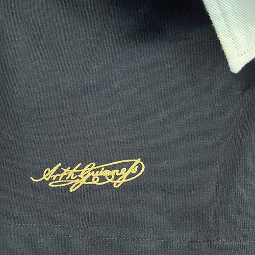 Traditional Craft Rugby Shirt for Men Ireland Long Sleeve Black Harp Tape (US, Alpha, Medium, Regular, Regular, Black)