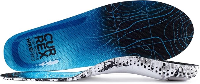 CURREX HikePro Insoles for Hiking Boots & Shoes – Shock Absorbing Inserts to Help Reduce Fatigue and Increase Performance – Anti-Slip Heel Surface for Stability – for Men & Women – High Arch, Medium