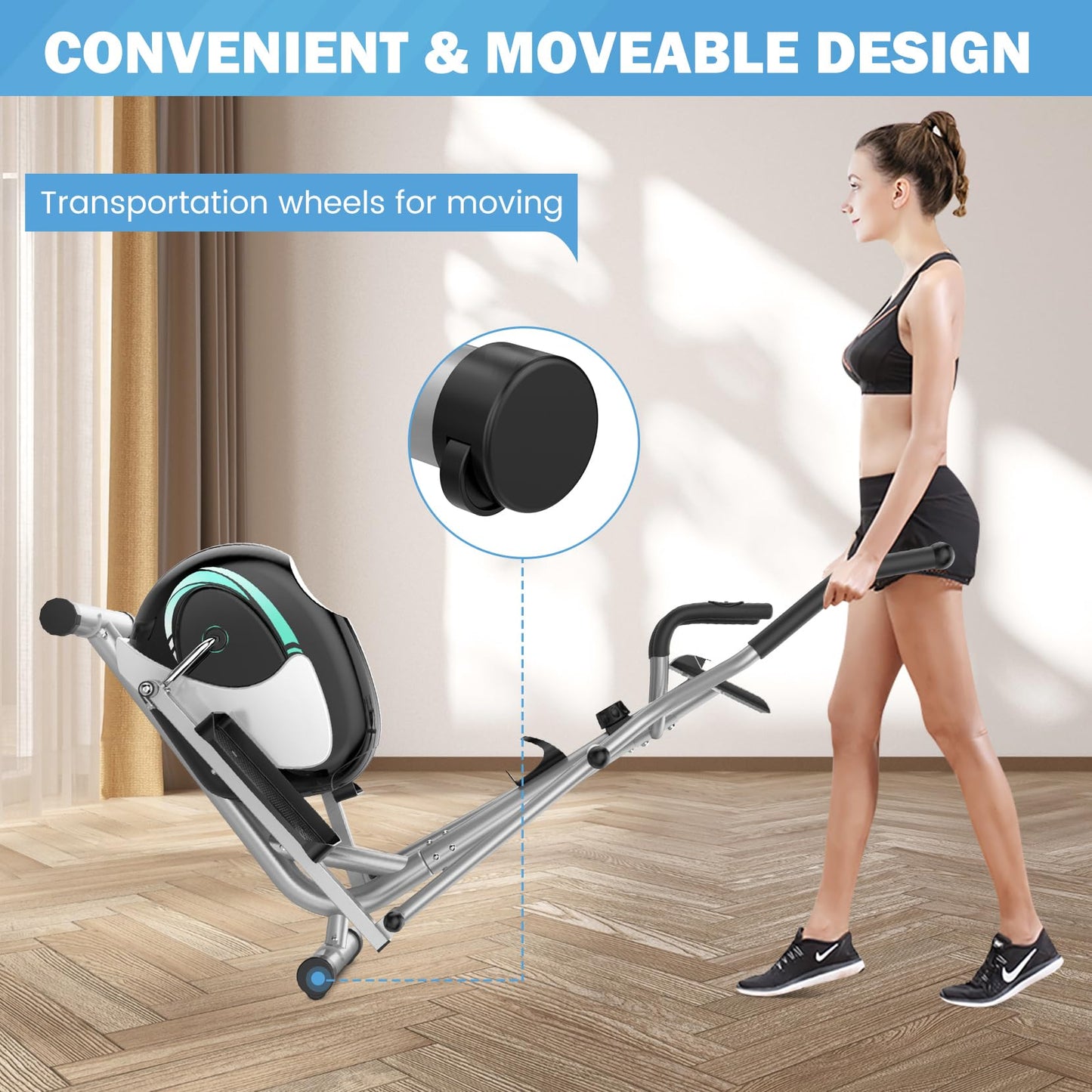 Elliptical Exercise Machine, Dripex Magnetic Elliptical Machine for Home, Hyper-Quiet Elliptical Training Machines w/ 13.2lbs Flywheel, 16 Resistance Levels, Pulse, LCD Monitor