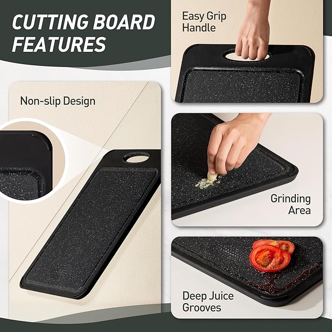 Stainless Steel Cutting Board, Best Non Toxic Cutting Boards for Kitchen, Double Sided Metal Chopping Board for Meat/Vegetables, Stainless Steel/Wheat Straw PP, Kitchen Gifts Easy to Clean 16”×11”