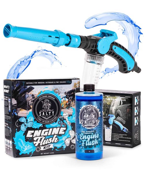 Salty Captain Marine Engine Flush Kit - Clean, Optimize & Protect Jet Ski Engine Cooling System & Exhausts, Universal Motor Flush Adapter & Outboard Boat Performance Maintenance Solution