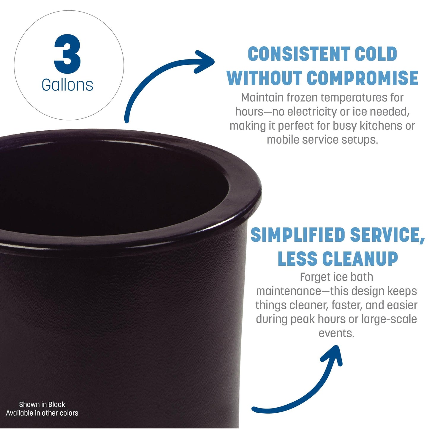 Carlisle FoodService Products Coldmaster Ice Cream Server Insulated Crock with Lid for Kitchens and Restaurants, Plastic, 3 Gallons, White