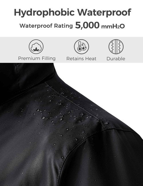 wantdo Women's 3 in 1 Ski Jacket Winter Mountain Insulated Warm Raincoat Black 4X-Large