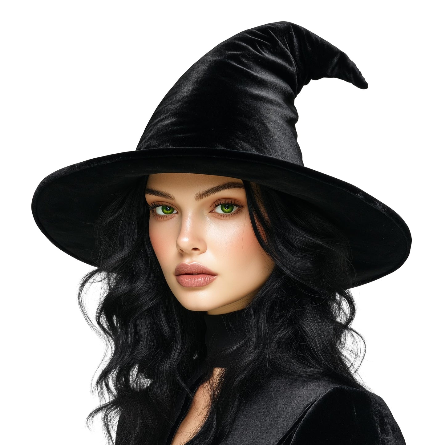 gagift world Witch Hat, 16IN Velvet Wizard Hat for Adults and Teens Novelty Cosplay Accessories for Halloween Costume Party Christmas Masquerade Carnivals