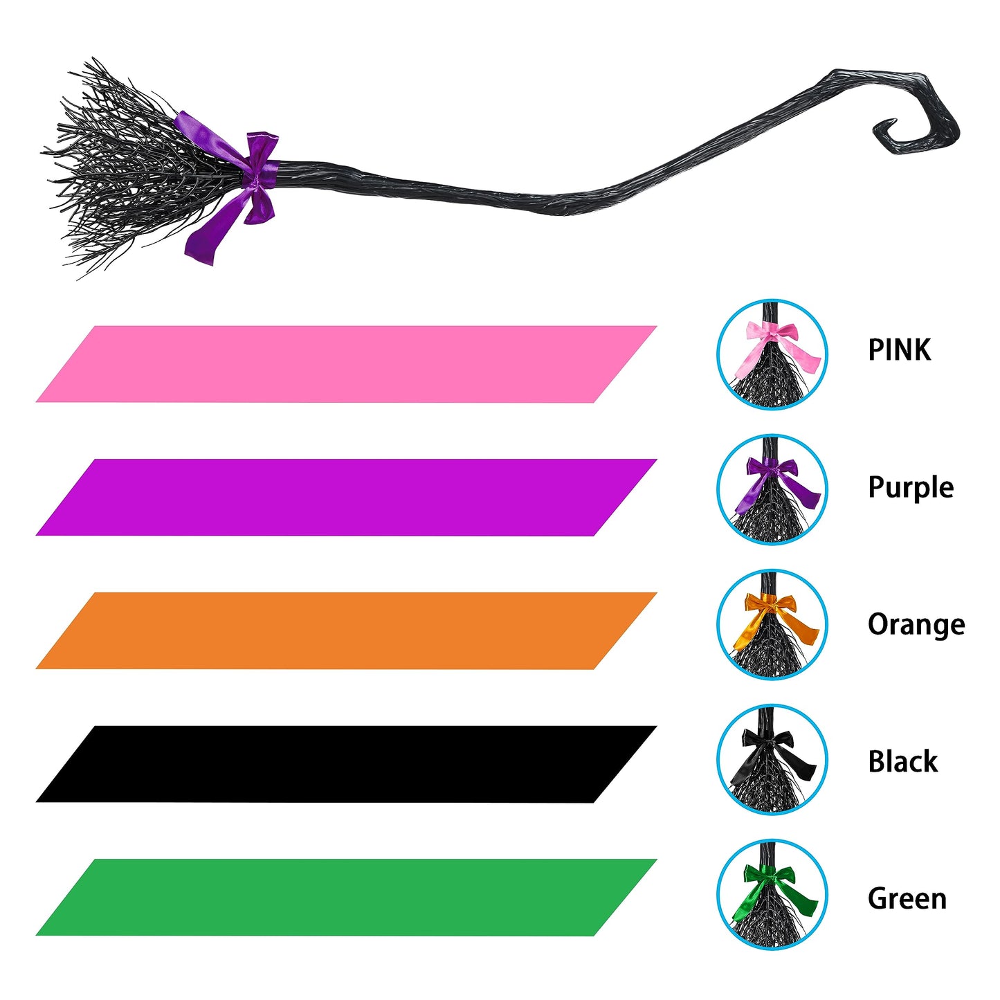 Spooktacular Creations Child Girl Orange Purple Witch Costume, Toddler Witch Outfit Set with Broom for Kids Halloween Dress Up Parties (Toddler (3-4yr))