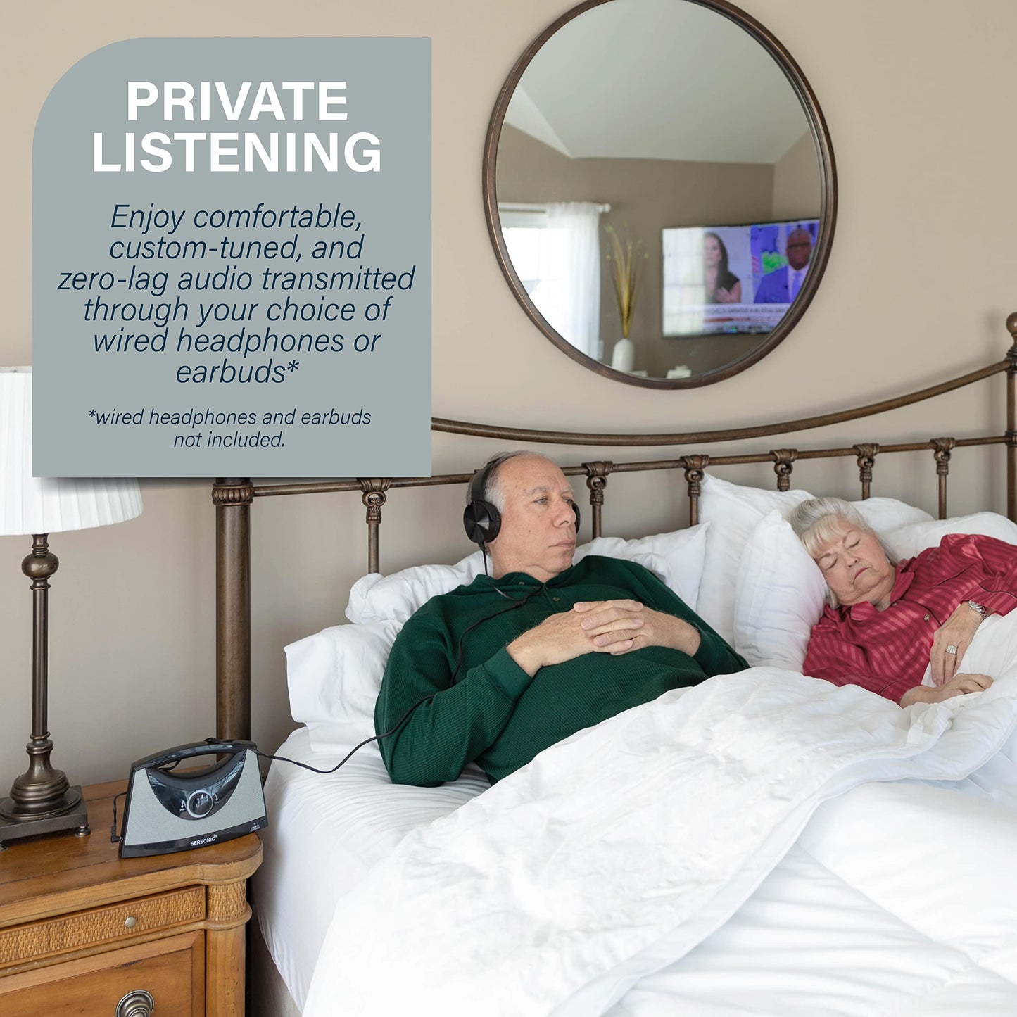 SEREONIC Portable Wireless Speakers for Smart TV - Ideal for TV Watching Without The Blaring Volume - Designed for Hard of Hearing, Elderly, and Seniors - 100ft Range