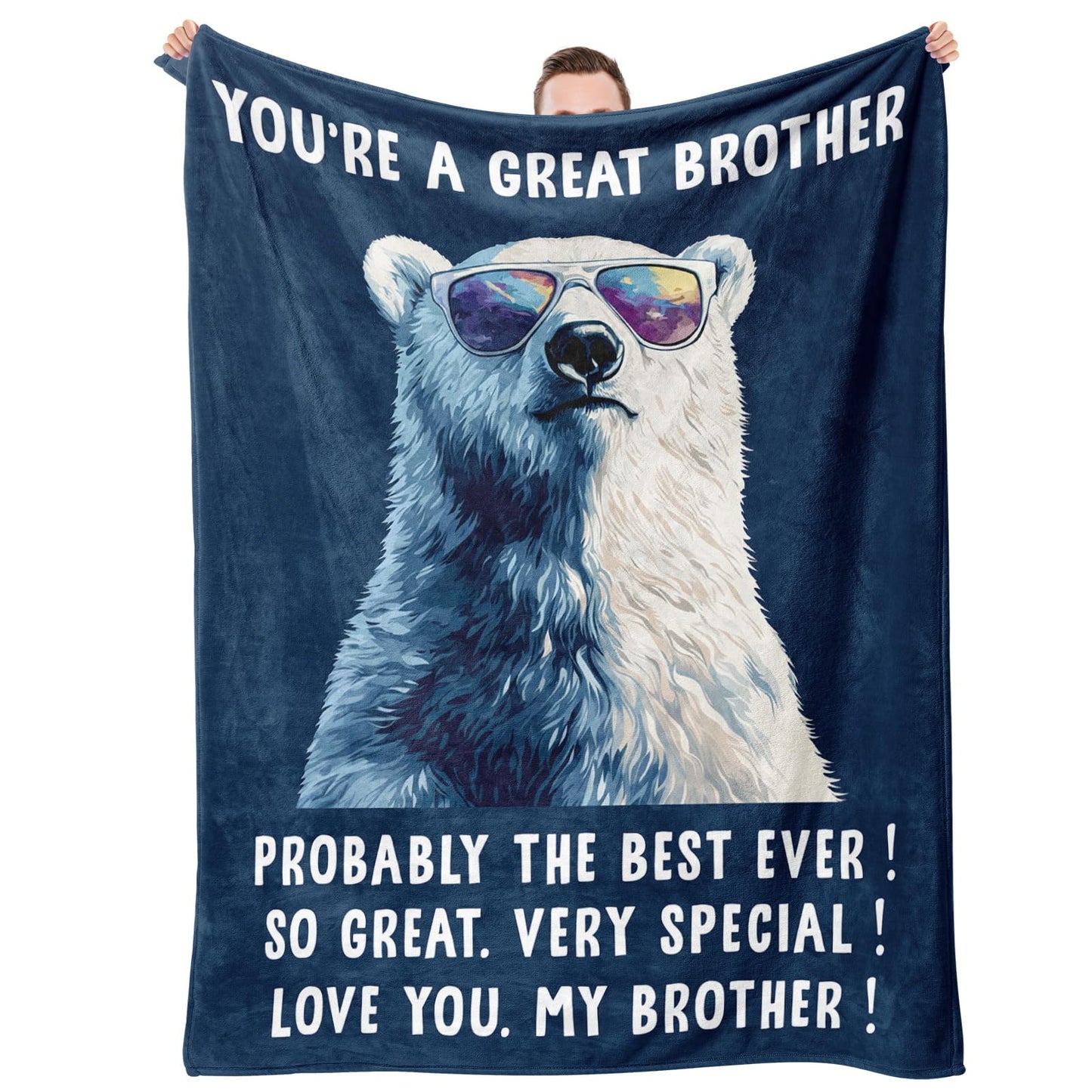 Hudiegify Gifts for Brother, Brother Graduation Presents, Brothers Birthday Gifts, Present for Brothers Step/Half, Father's Day Funny Blanket 60"x50"