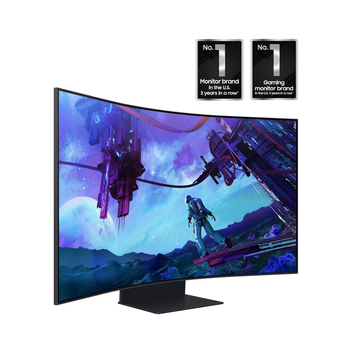 Samsung 55" Odyssey Ark 2nd Gen 4K UHD 1000R Curved Gaming Monitor, 165Hz, 1ms, 4 Input Multi View, Quantum Mini-LED, AMD FreeSync Premium Pro, HDR 10+, Height Adjustable Screen, LS55CG970NNXGO