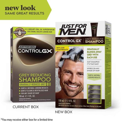 Just for Men Control GX Grey Reducing Shampoo for Lighter Shades of Hair & Control GX Grey Reducing Shampoo, Gradual Hair Color