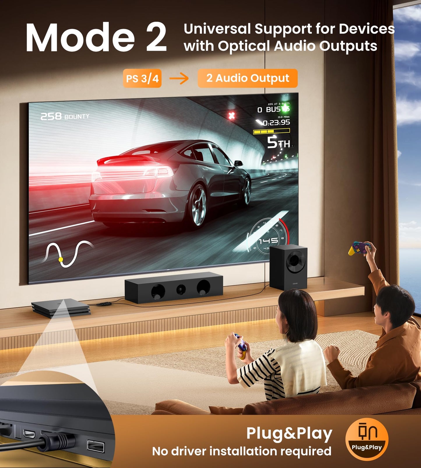 avedio links Optical Audio Cable Splitter 1 in 2 Out, Toslink Digital Fiber Audio Splitter 1 Male Input 2 Female Output Support LPCM2.0 Doldy DTS Digital & DTS 5.1CH for Xbox,PS4,TV Box,Sound Bar,etc