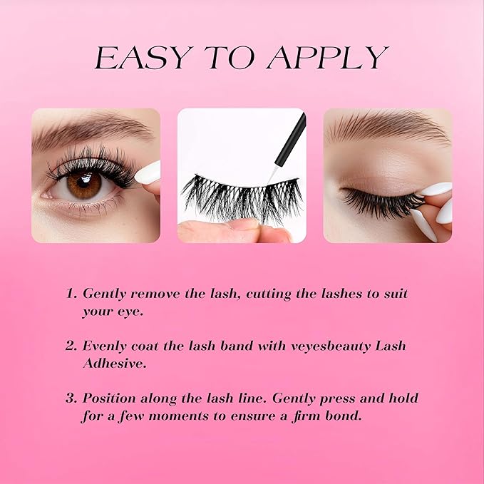 VEYESBEAUTY False Eyelashes Wispy Lashes Lightweight Natural Look Fluffy 3D Layered Volume Faux Mink Thin & Invisible Band BoldBloom Lashes, Comfortable and Reusable, 5 Pairs