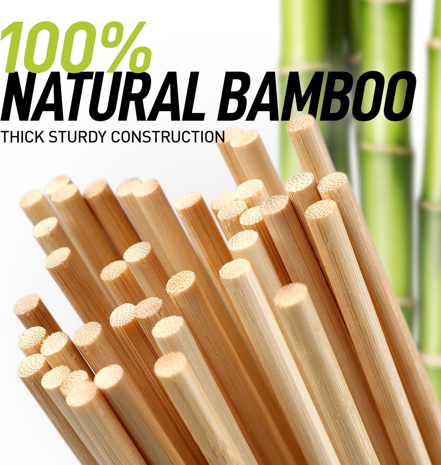Zulay Kitchen Authentic Bamboo Marshmallow Smores Sticks - 40 Extra Long 17.5" Roasting Skewers - 5mm Heavy-Duty Bamboo - Thick Smore Sticks - Ideal for Grilling & Camping