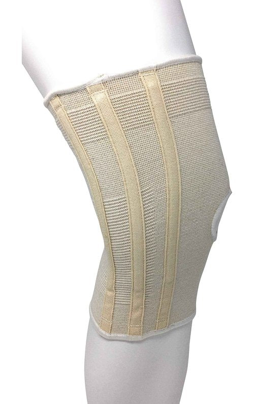Champion Knee Brace Flexible Stays Knit Elastic, White, Large (Pack of 4)