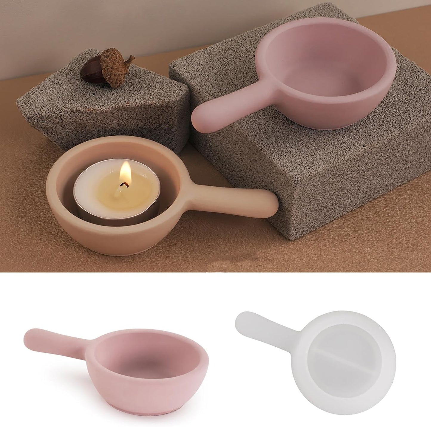 Pen Shape Candle Holder Resin Mold - Resin Casting Silicone Molds for Home Decor & Candle Making Wave Spiral Mold