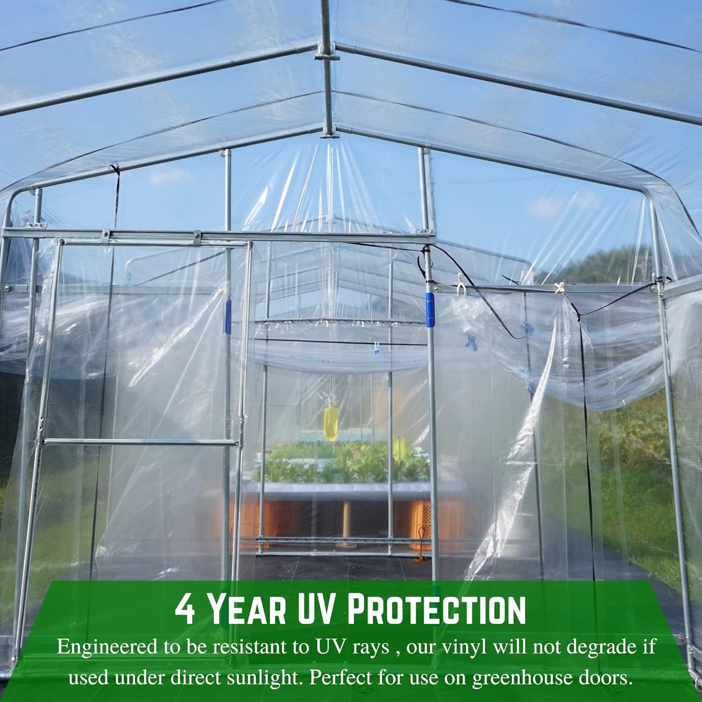 Farm Plastic Supply - Clear Vinyl Sheeting - 15 Mil - (4'6" x 175') - Vinyl Plastic Sheeting, Clear Sheet for Storm Windows, Tablecloth Protector