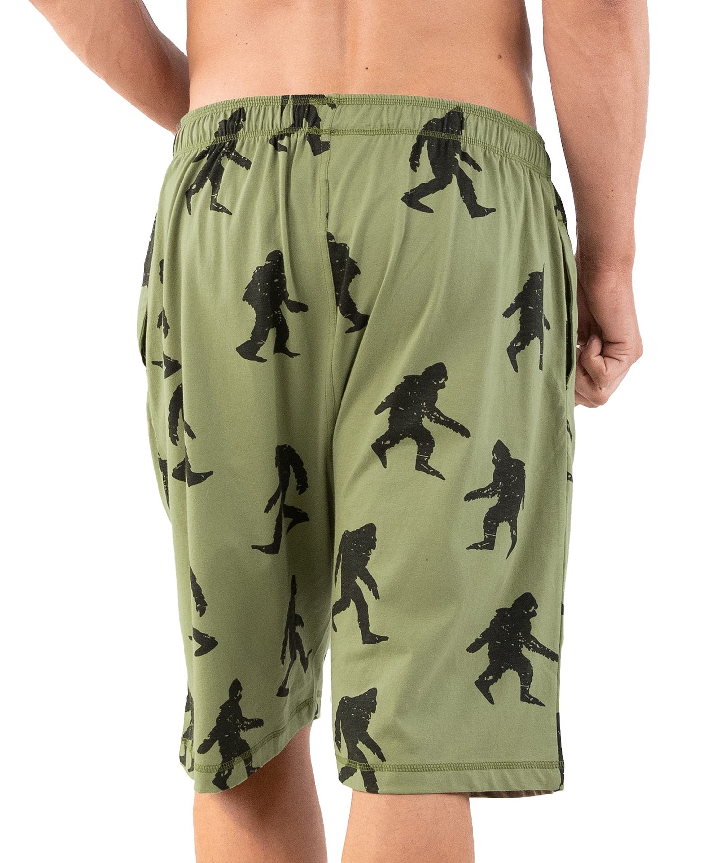 Lazy One Pajama Shorts for Men, Men's Pajama Bottoms, Sleepwear, Mythical, Creature (Bigfoot, XX-Large)
