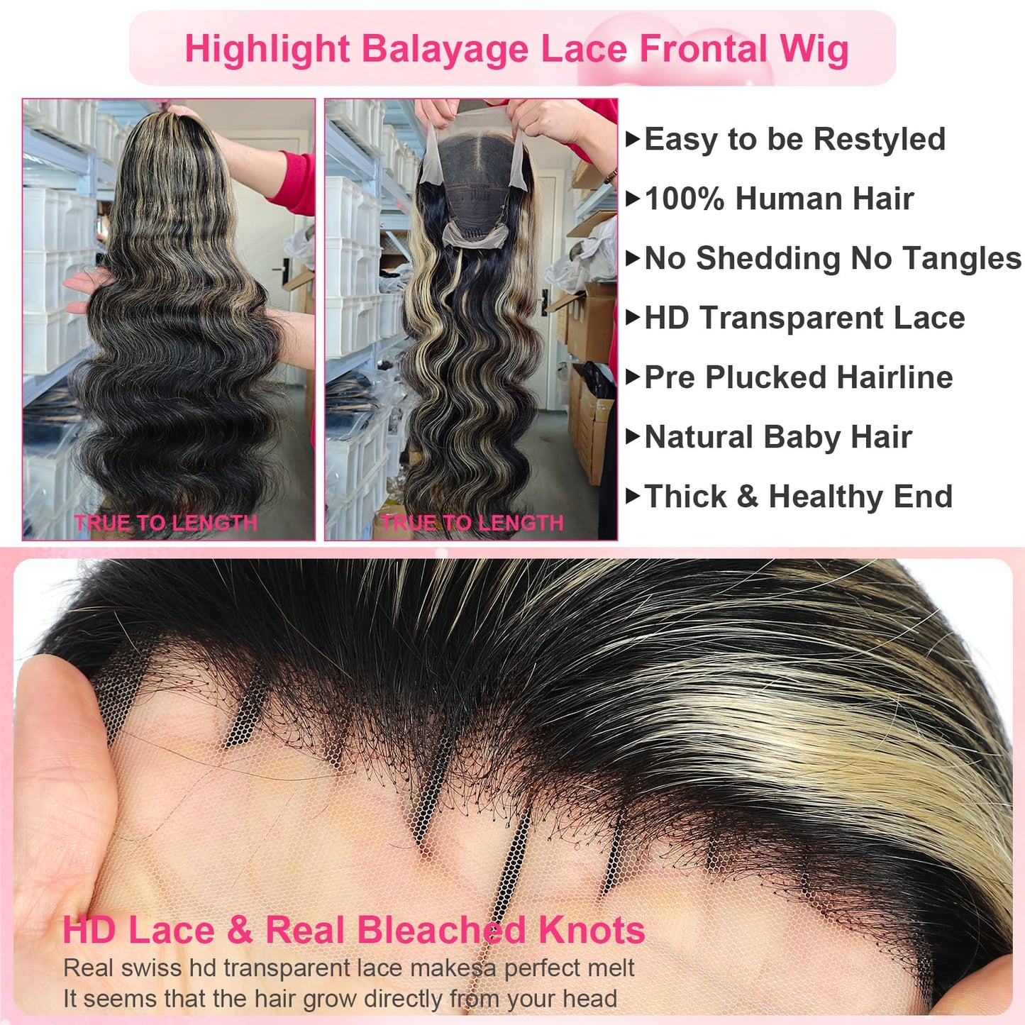 30 Inch FB/27 Balayage Highlight Ombre Lace Front Wig Human Hair 250 Density Body Wave 13x4 HD Transparent Lace Front Wigs Human