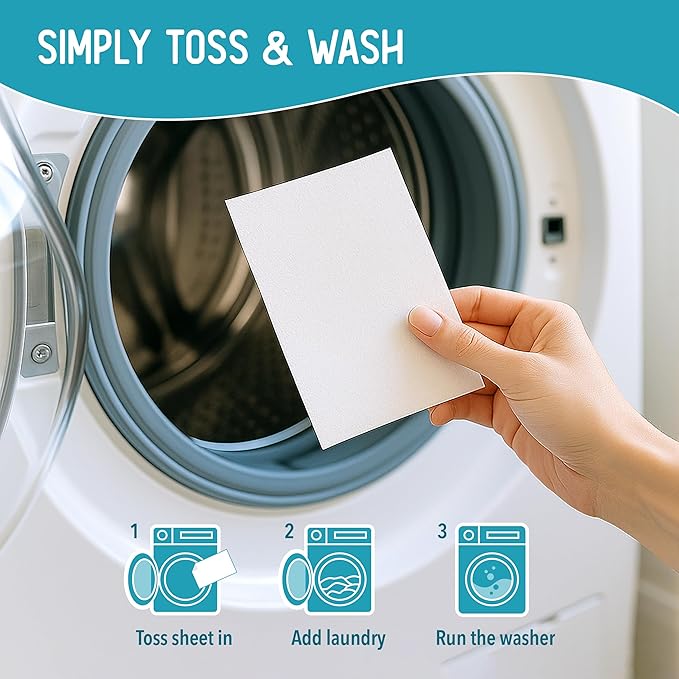 Reef Sheets Laundry Detergent Sheets, 192 loads, Hypoallergenic & Plastic-Free Eco-Friendly Packaging, Gentle on Skin, Tough on Stains, Travel-Friendly, Coastal Calm Linen Scent, 32ct (3 Pack)