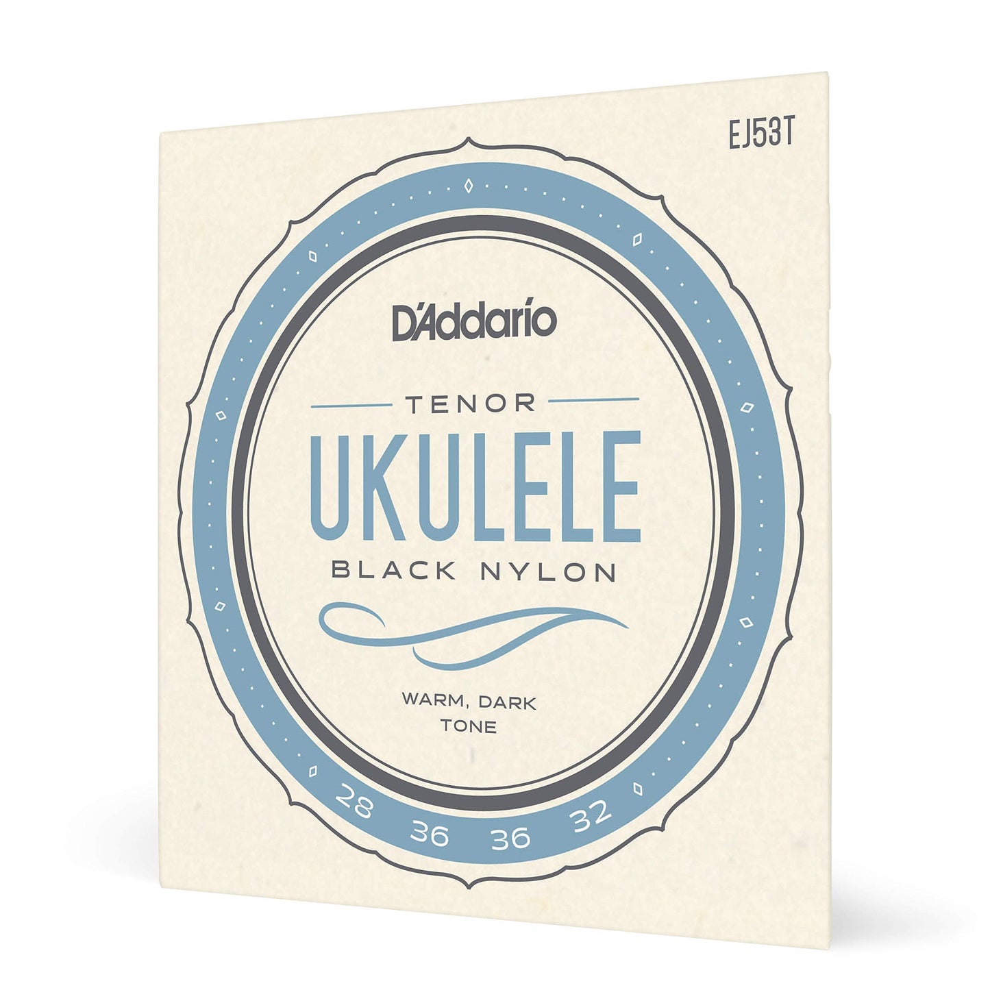 Daddario Tenor Ukulele Strings, Black Nylon, Ej53T, 4-String Set, Pack Of 1