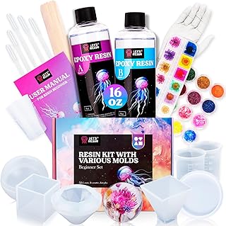 LET'S RESIN Epoxy Resin Kits and Molds Complete Set, 16oz Resin Art Kit with Silicone Molds, Pigment, Dried Flowers, Craft...
