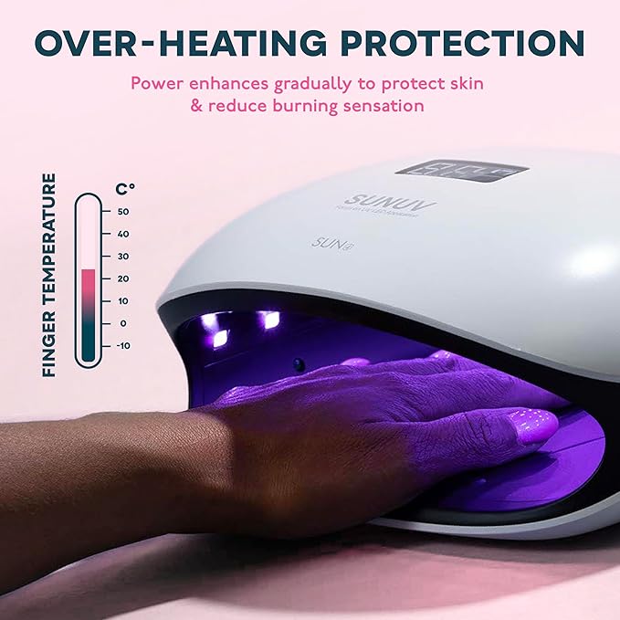 SUNUV UV LED Nail Lamp, UV Light for Nails Compatible with All Gel Polish, 36 LEDs with 4 Timer Settings, LCD Display for Home Salon SUN4 Black