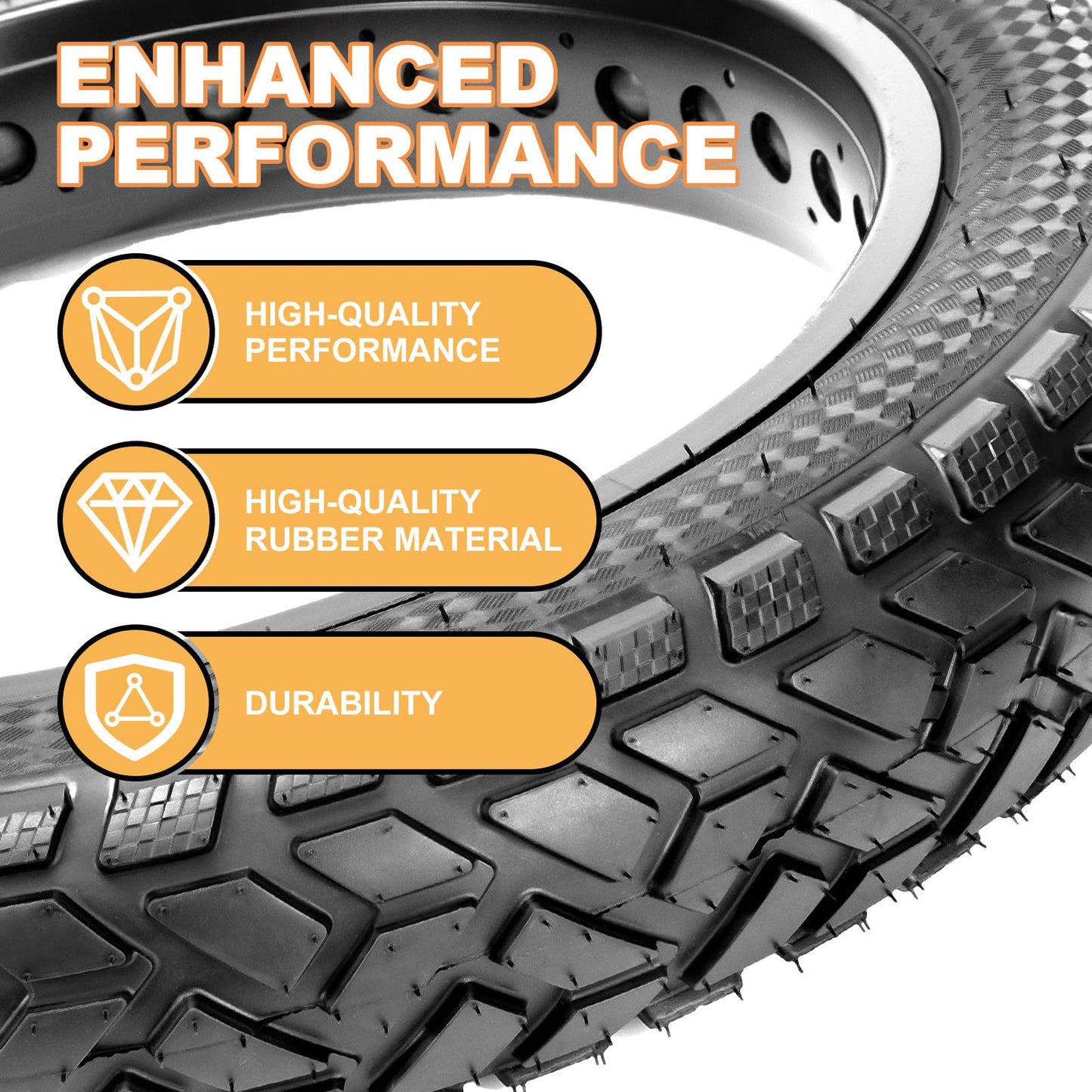 Hycline 20x4 E-Bike Fat Tire - 2 Pack High-Performance 20inch Fat Tyre for MTB and Ebikes, Durable All-Terrain Directional Tread, Superior Density Bicycle Tires with Inner Tubes and Tire Levers