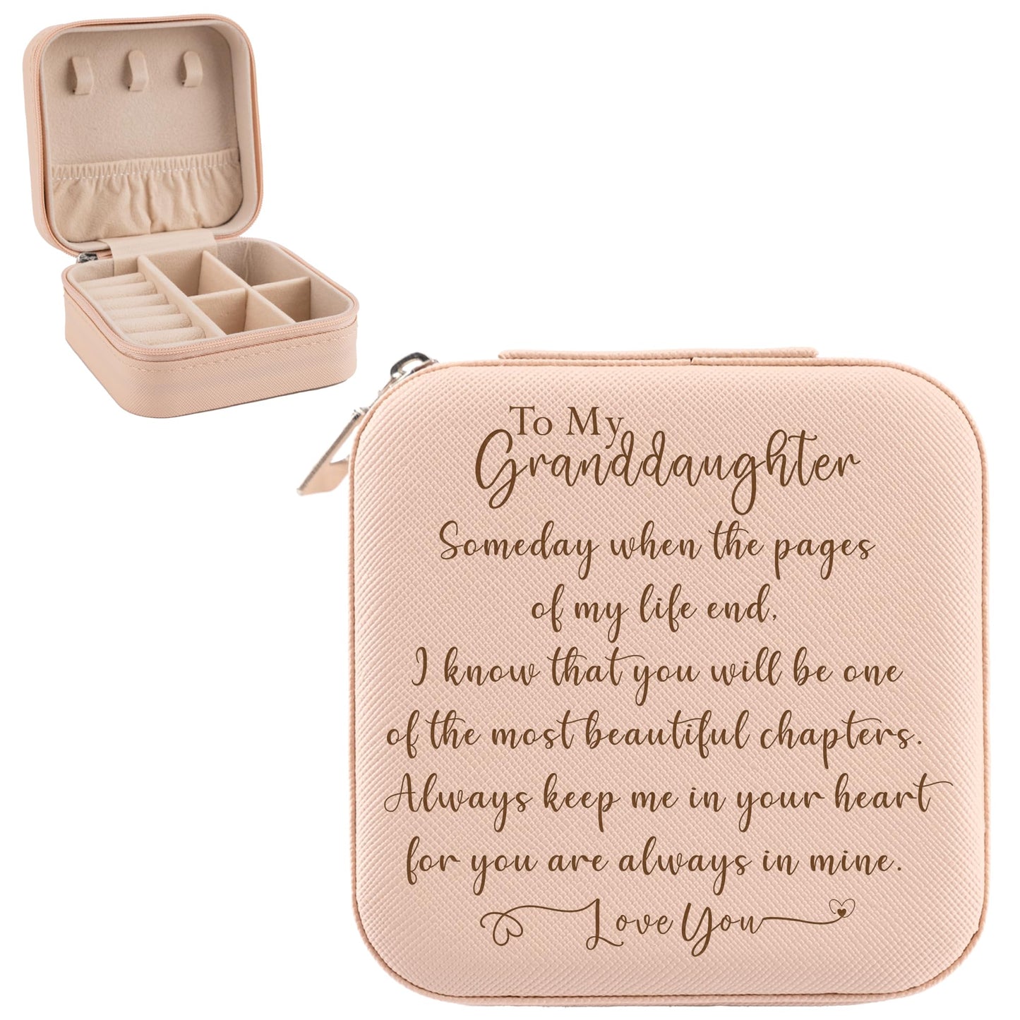 To My Granddaughter Gifts from Grandma and Grandpa, Granddaughter Travel Jewelry Box Gift, Birthday Xmas Gifts for Granddaughter from Nana Papa, Graduation Gift for Granddaughter from Grandparents