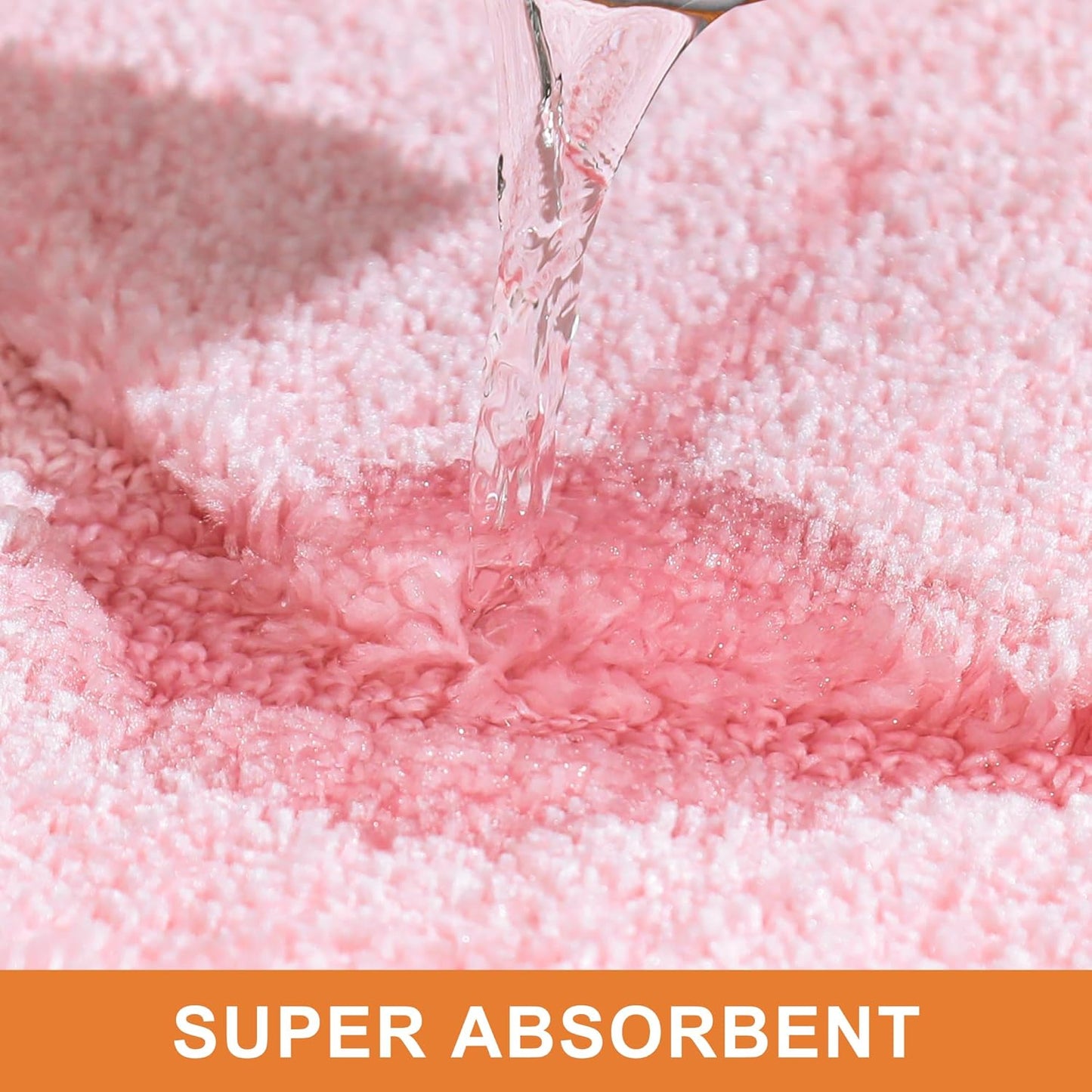 BEQHAUSE Bathroom-Rugs-Non-Slip-Bath-Mats for Bathroom Soft and Absorbent Polyester Microfiber Pink Bath Mat Machine Washable Shaggy Shower Mat for Bathrooms, Bathtub and Sink, 24" x36"