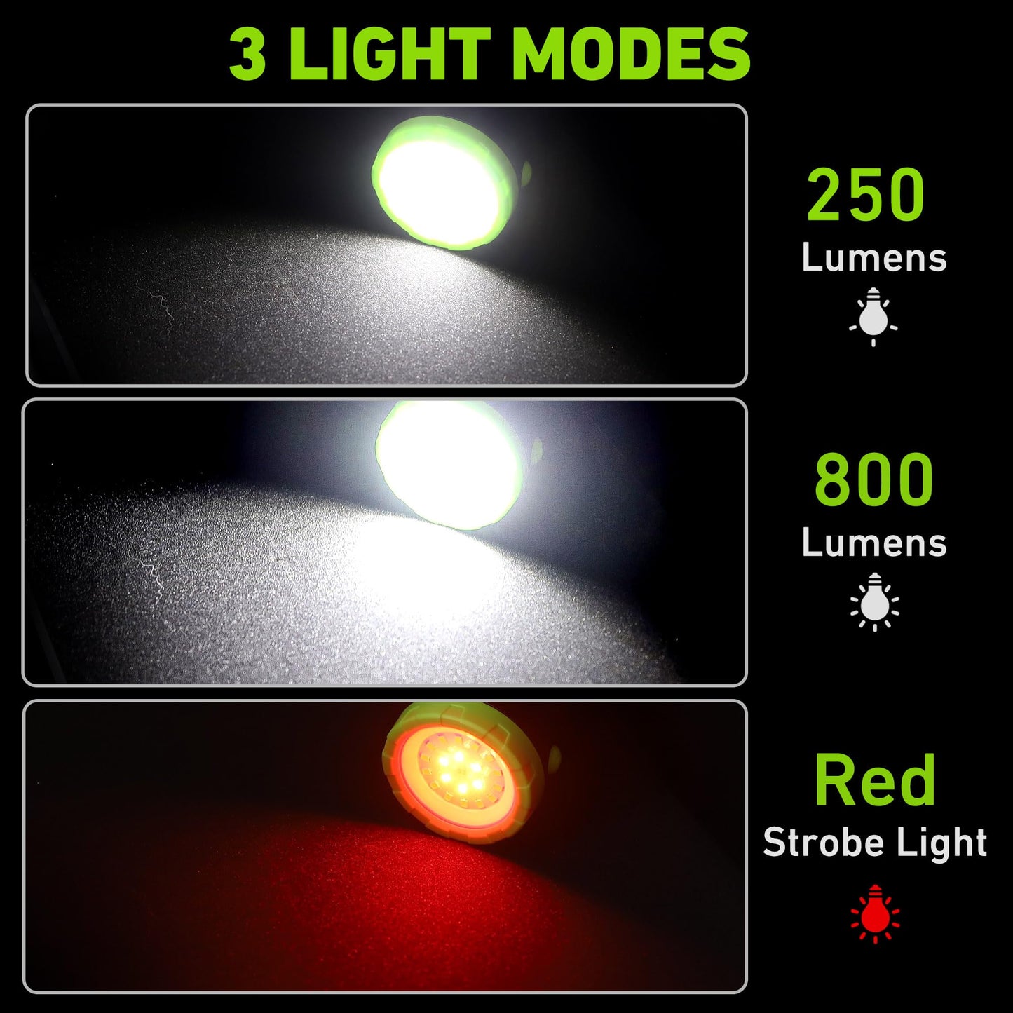 SEAMAGIC 4-Pack Rechargeable LED Work Lights, 360-Degree Adjustable Spotlights with Magnetic Base, Clamp Lights for Barbecue, Workshop, Construction Site, Car Repairing and Home Using