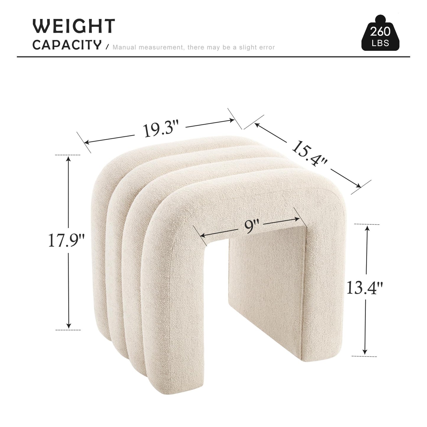 Scingu Multi-Functional Ottoman Stool, Footrest for Couch, Modern Vanity Stool for Make-up Room, Living Room and Entryway, Small Cute Footstool (Beige Linen)
